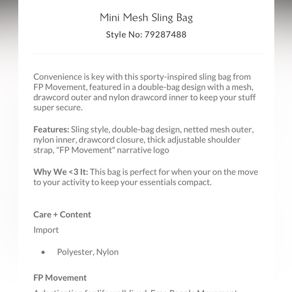 Free People Movement Mini Mesh Sling Bag by Free People - Picture 13 of 13